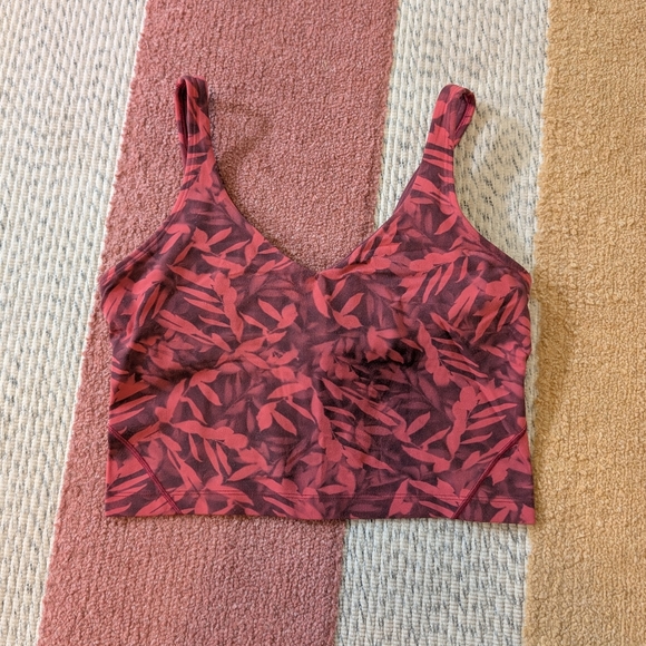 lululemon Align Cropped Tank Top Spray Leaf Fireside Red 8 - Picture 1 of 4